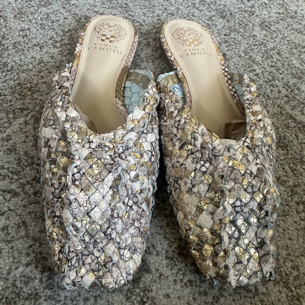 Vince Camuto Loralle Woven Leather Mules 9